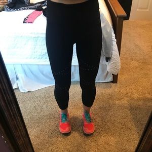 RBX Black Laser Cut Workout Capris